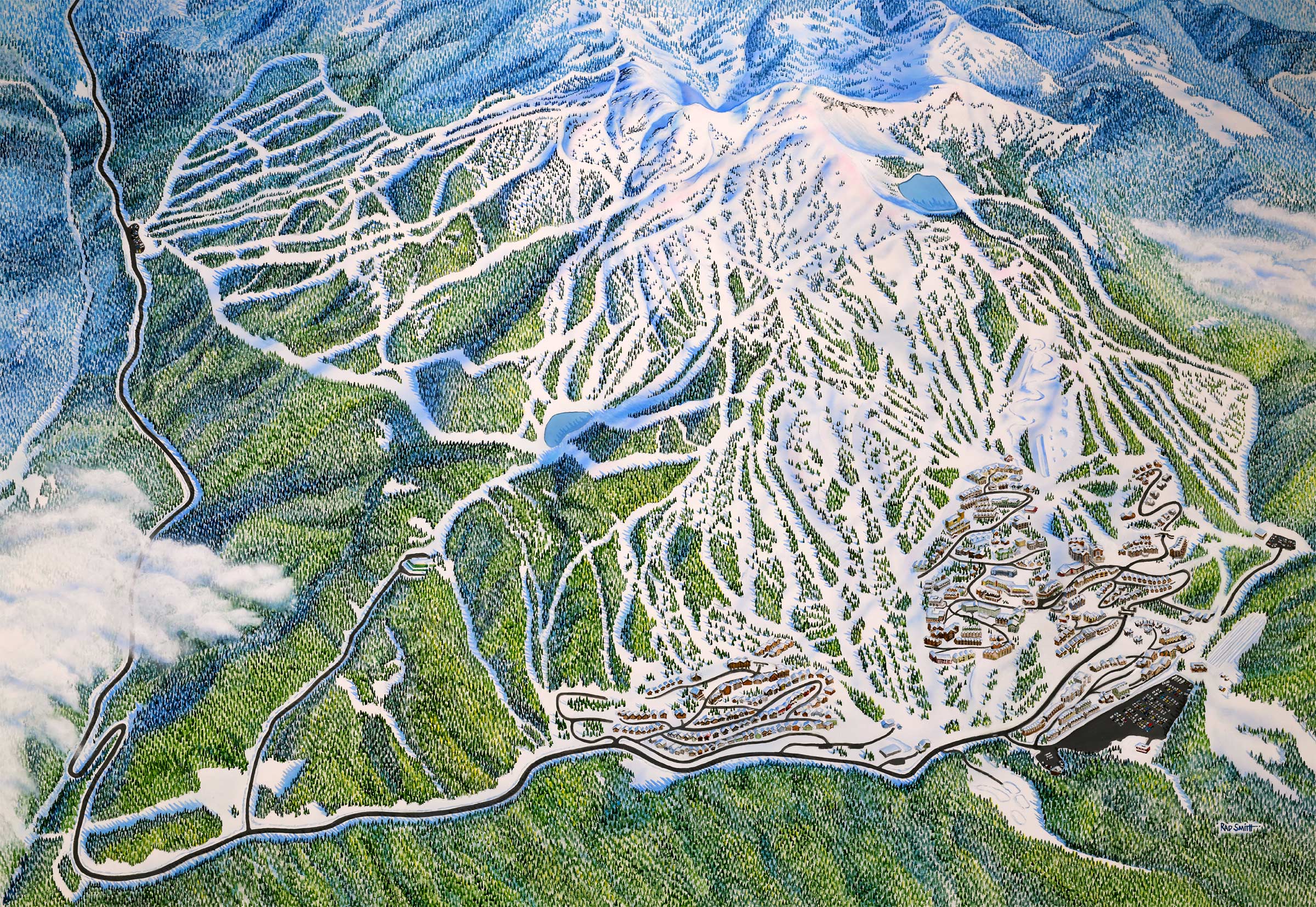 Big White Ski Map Rad Smith Art Big White FB 