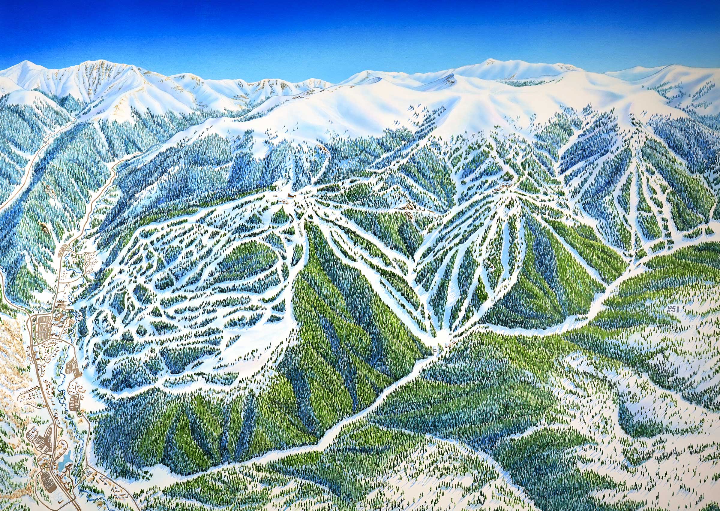 Keystone Ski Map Rad Smith Art - Keystone 2023 FB 