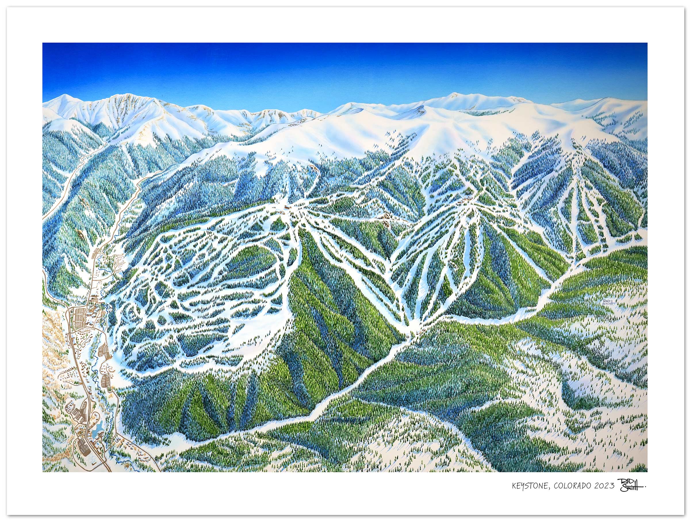 Keystone Ski Map Rad Smith Art - Keystone 2023 UF 